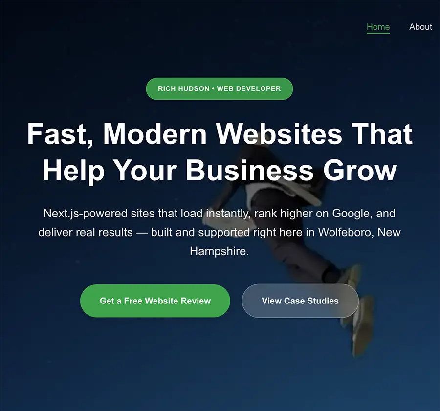 Screenshot of richhudson.net hero section